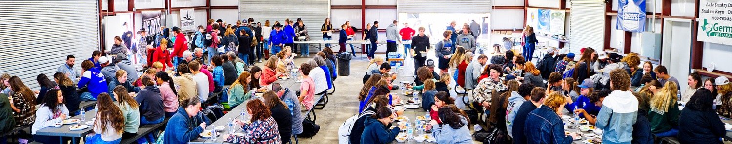 The show barn was near capacity during lunchtime as teachers, students and community members came to enjoy a hot meal together.